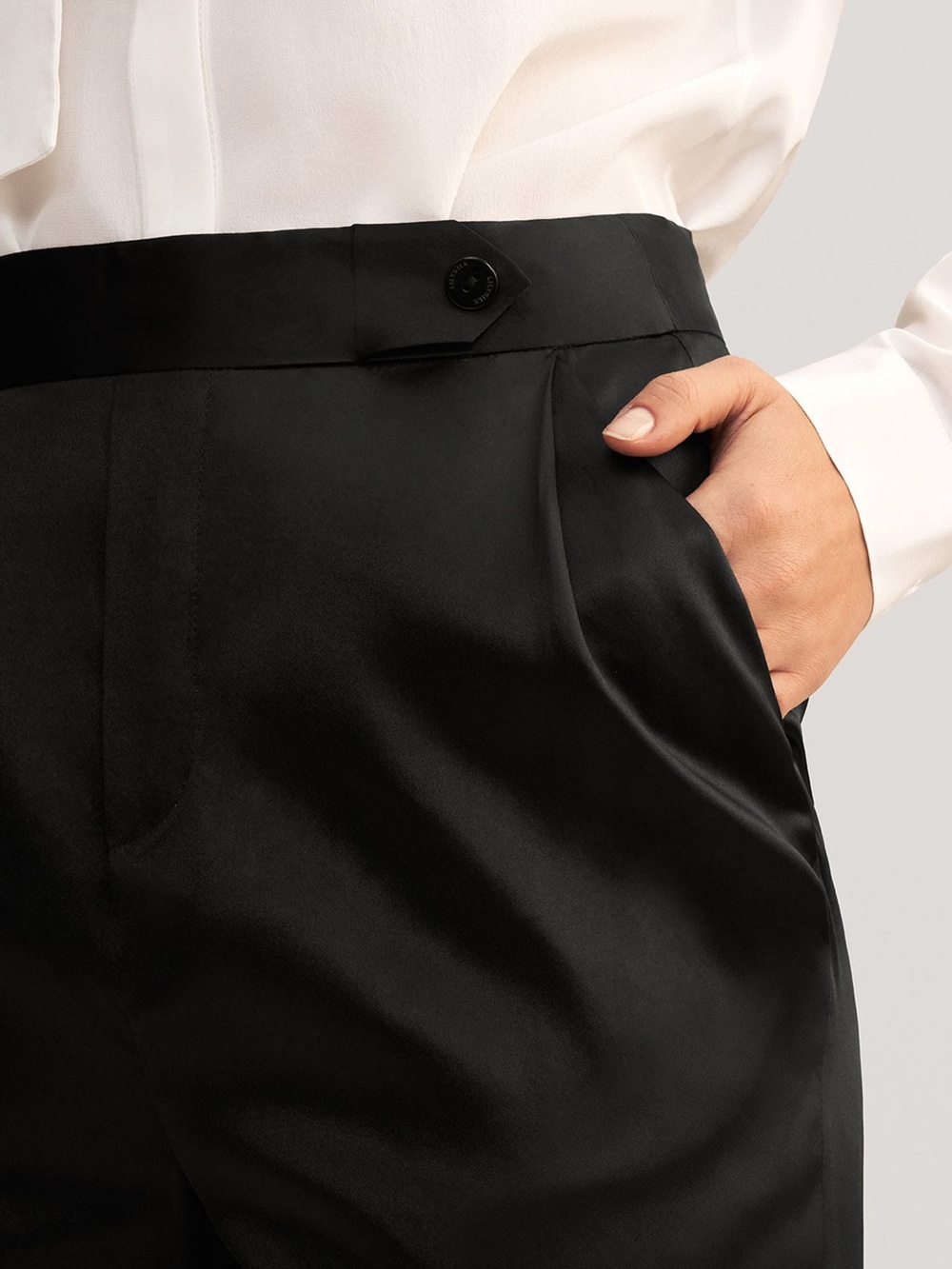 LILYSILK Comfort Fit Silk Cigarette Pants Womens 16 Black NWT Luxury Preppy - Picture 5 of 16